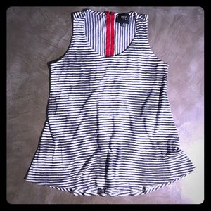 Navy & white striped flowy top